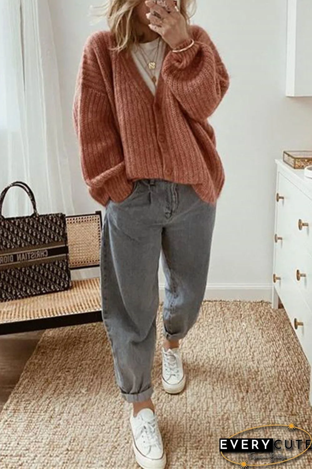 Casual Simplicity Solid Cardigan Collar Outerwear(3 Colors)