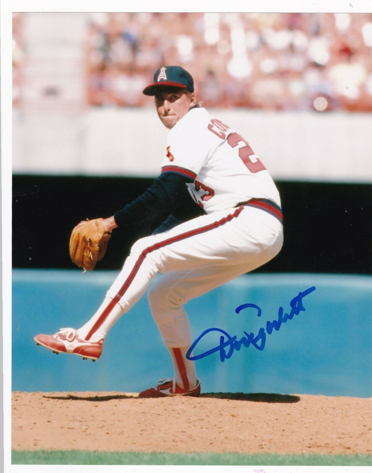 DOUG CORBETT CALIFORNIA ANGELS ACTION SIGNED 8x10