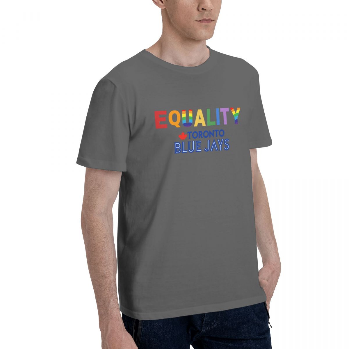 Toronto Blue Jays Rainbow Equality Pride Men's Cotton Crewneck T-Shirt