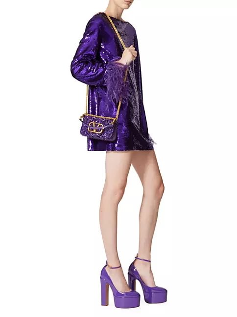 Valentino Garavani Small Locò Shoulder Bag With 3D Embroidery