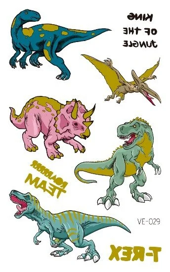 24 kinds Cartoon Dinosaur Bronzing Tattoo Sticker Child Temporary Stickers Body Tatoo for Kids Cute Waterproof Temporary Tattoos