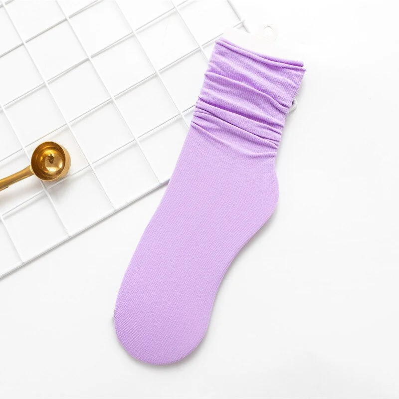 Long Socks Colorful Fashion Heap Heap Socks Women Cute Female Socks for Sandal Girl Sox Calcetines Mujer 10 Solid Candy Color