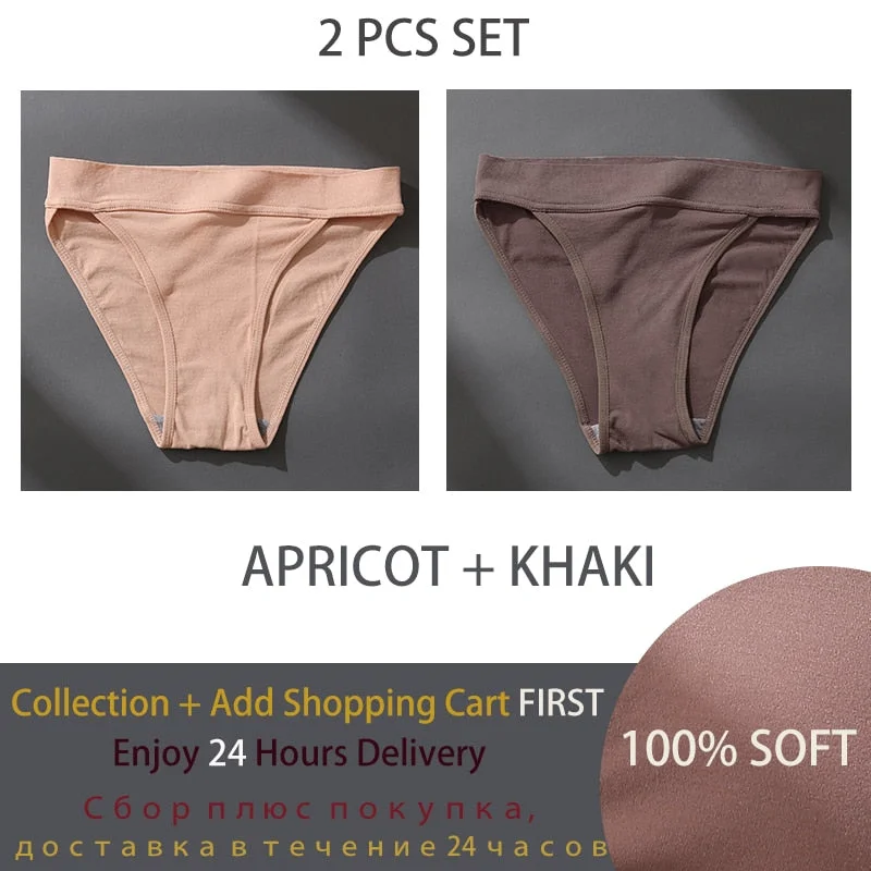 2PCS/Set Seamless Panties for Women Sexy Lingerie Cotton Crotch Pantys Female Underpant Woman's Briefs Tanga Low Waist Underwear