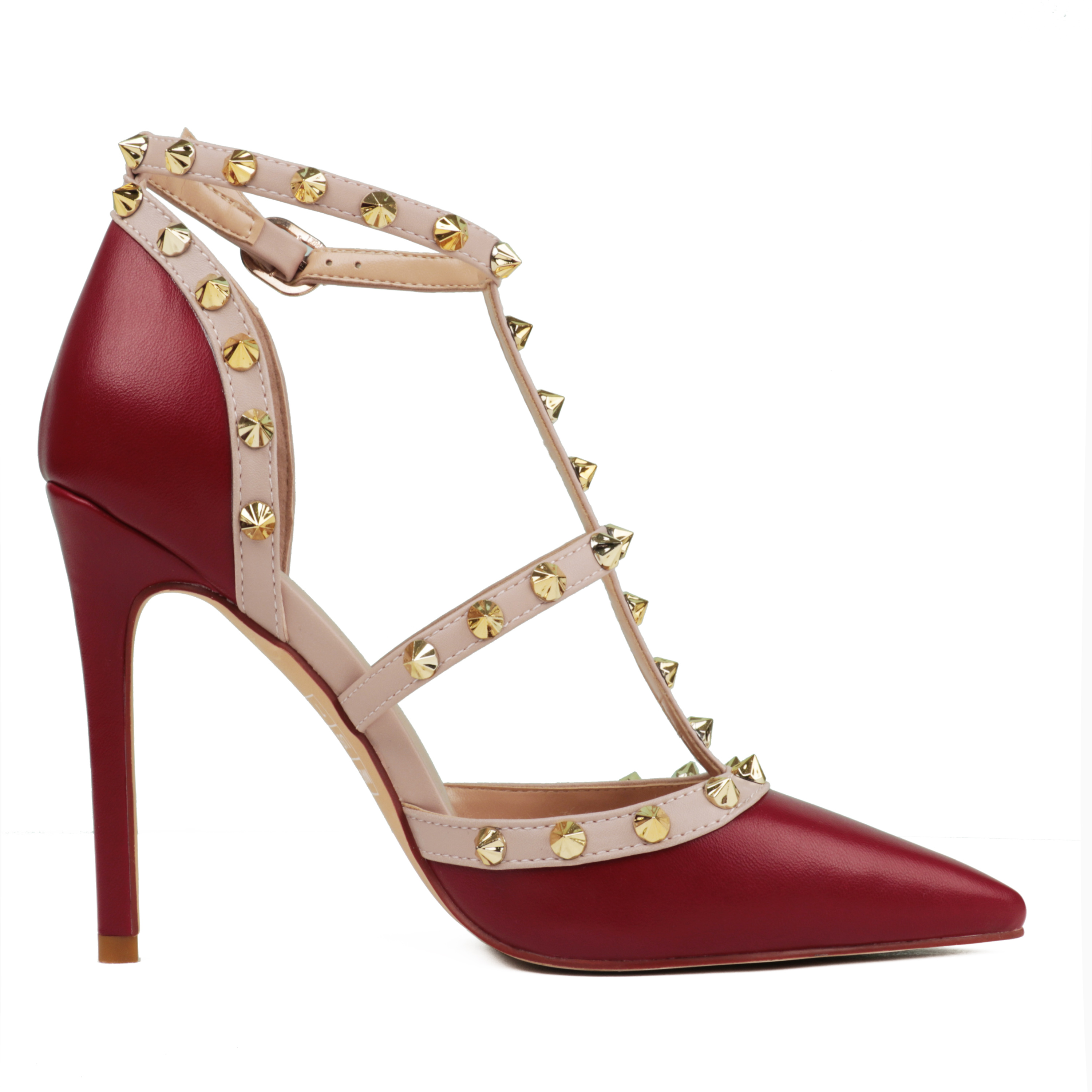 4" Rivets Studs Summer Strappy Shoes Party Wedding Heeled Sandals-MERUMOTE