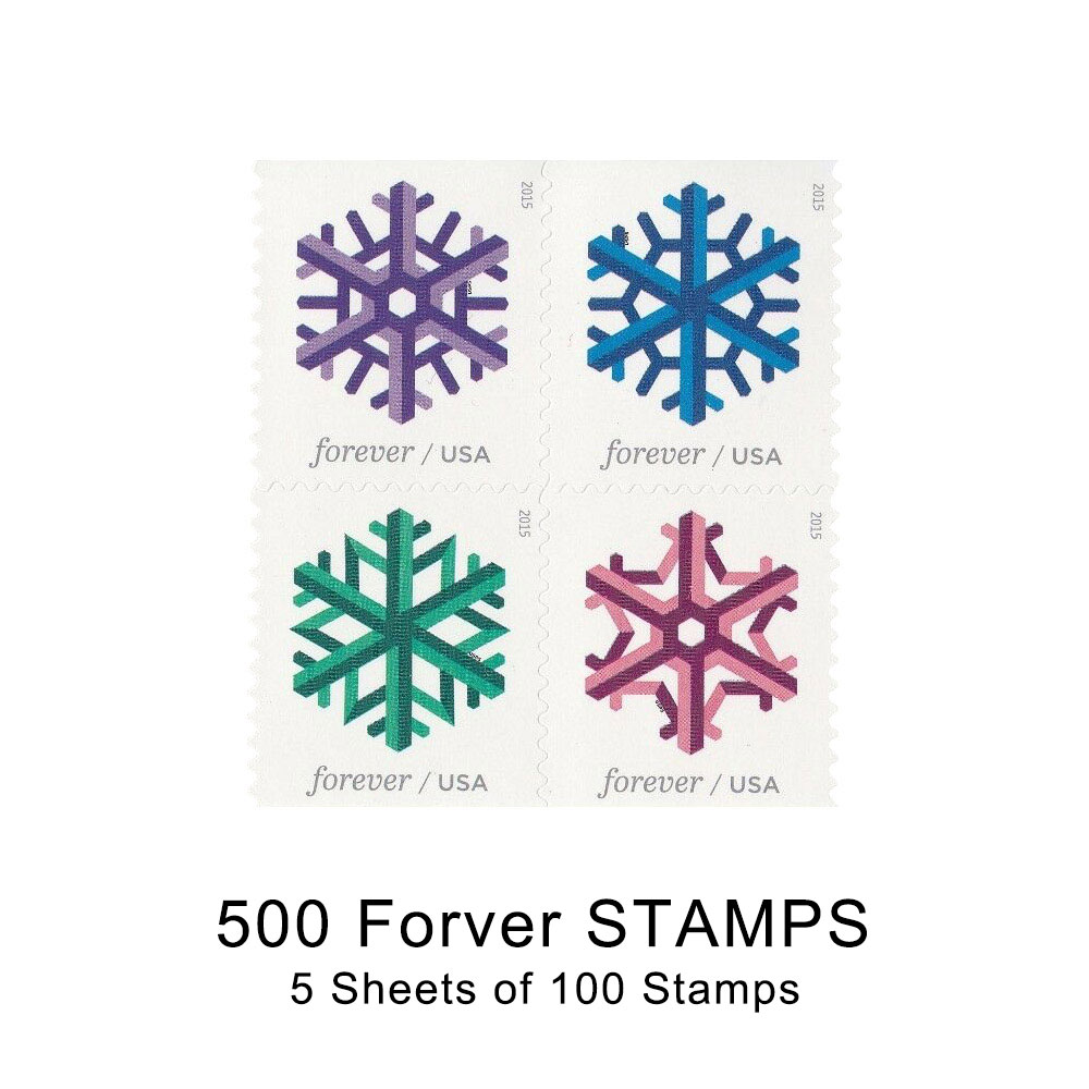 Geometric Snowflakes Book of 20 Forever Stamps Scott 5034c