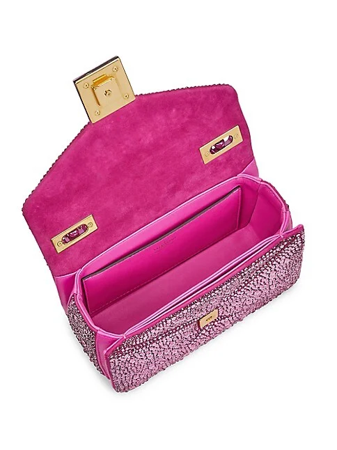 Valentino Garavani Small One Stud Crystal-Embellished Shoulder Bag