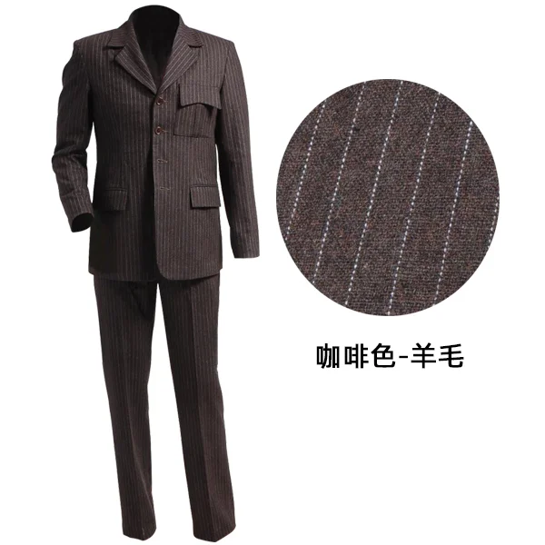 Who Will Be Doctor Dr Brown Pinstripe Suit Blazer Pants Costume