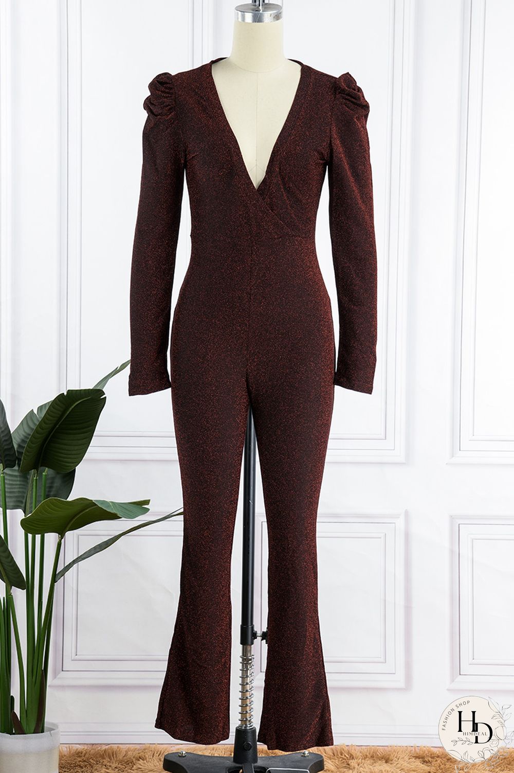 Red Sexy Casual Solid Patchwork V Neck Skinny Jumpsuits