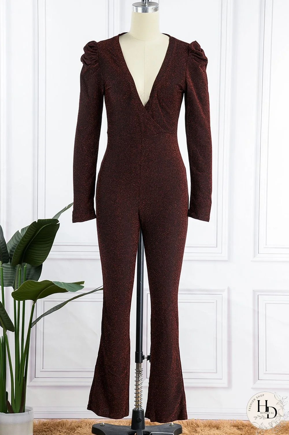 Red Sexy Casual Solid Patchwork V Neck Skinny Jumpsuits