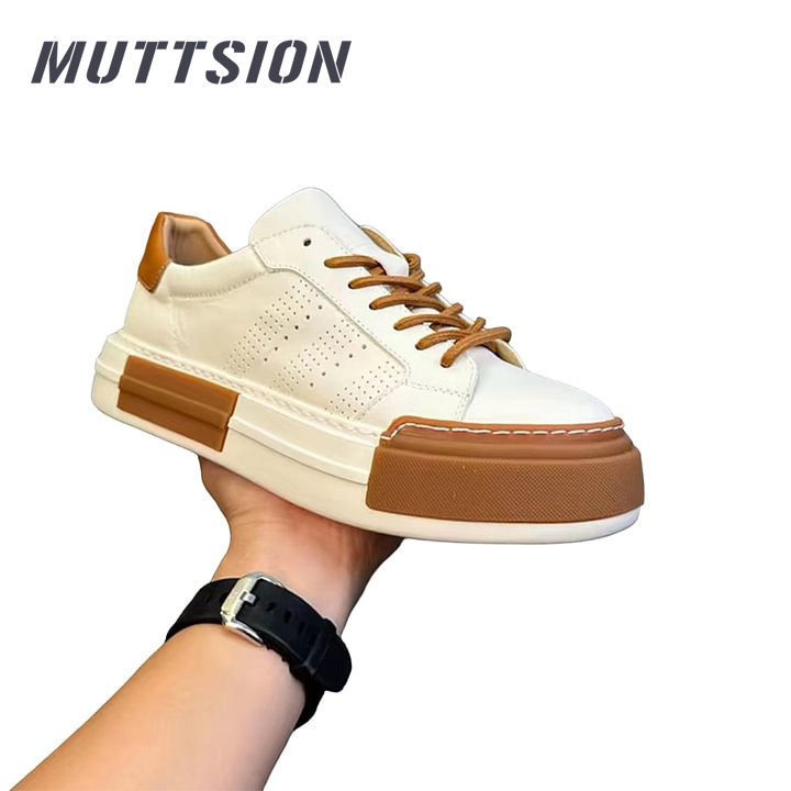 MUTTSION Hollow Leather Sneakers|Fashion Cowhide Sneakers