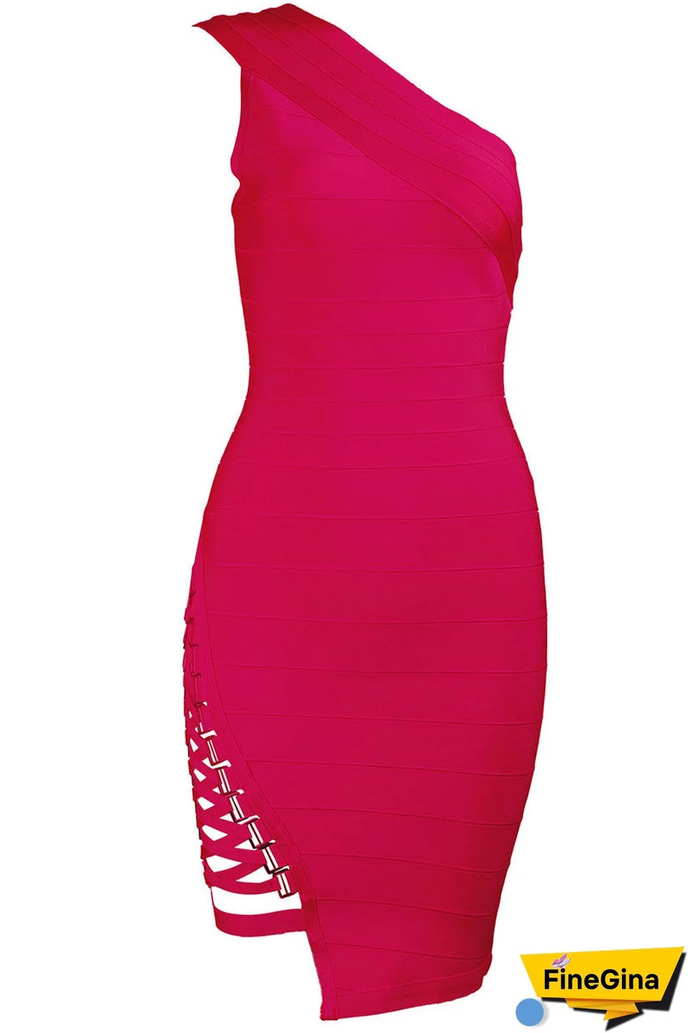 White One-shoulder Sexy Mini Bandage Dress