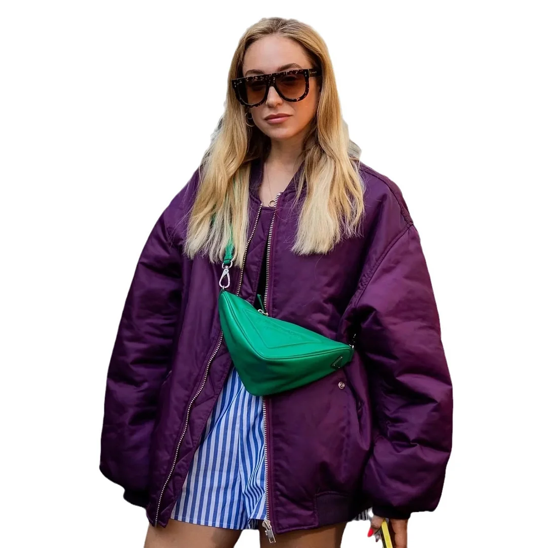 Nigikala Nigikala Women's Clothing 2025 Winter Baseball Suit Loose Jacket Cotton Coat A19518