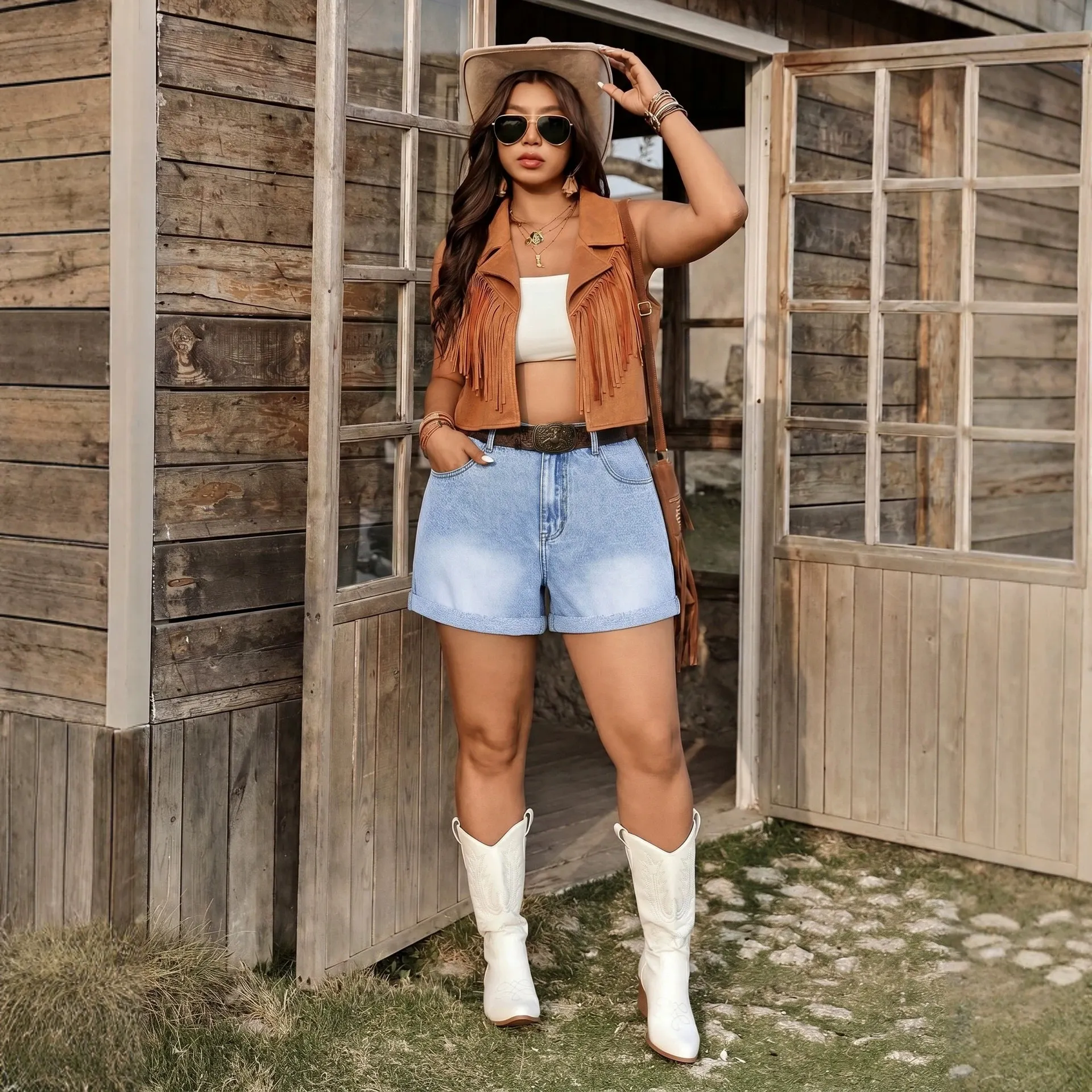 High Waist Loose Denim Shorts