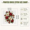 Flower Cross 11CT 3 Strand DIY Stamped Cross Stitch Kit for Adults 40x40cm