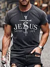 Men's Fashion Casual Jesus Cross T-shirt by Inlyline
