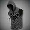Men's Street-Style Printed Sleeveless Hooded Tank Top by Inlyline