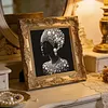 Pearl Headwrap Black Lady Special Shaped 5D DIY Partial Drill Diamond Art Kit 30x30cm Diamonds Dots Gem Art Kits for Adults Home Decor
