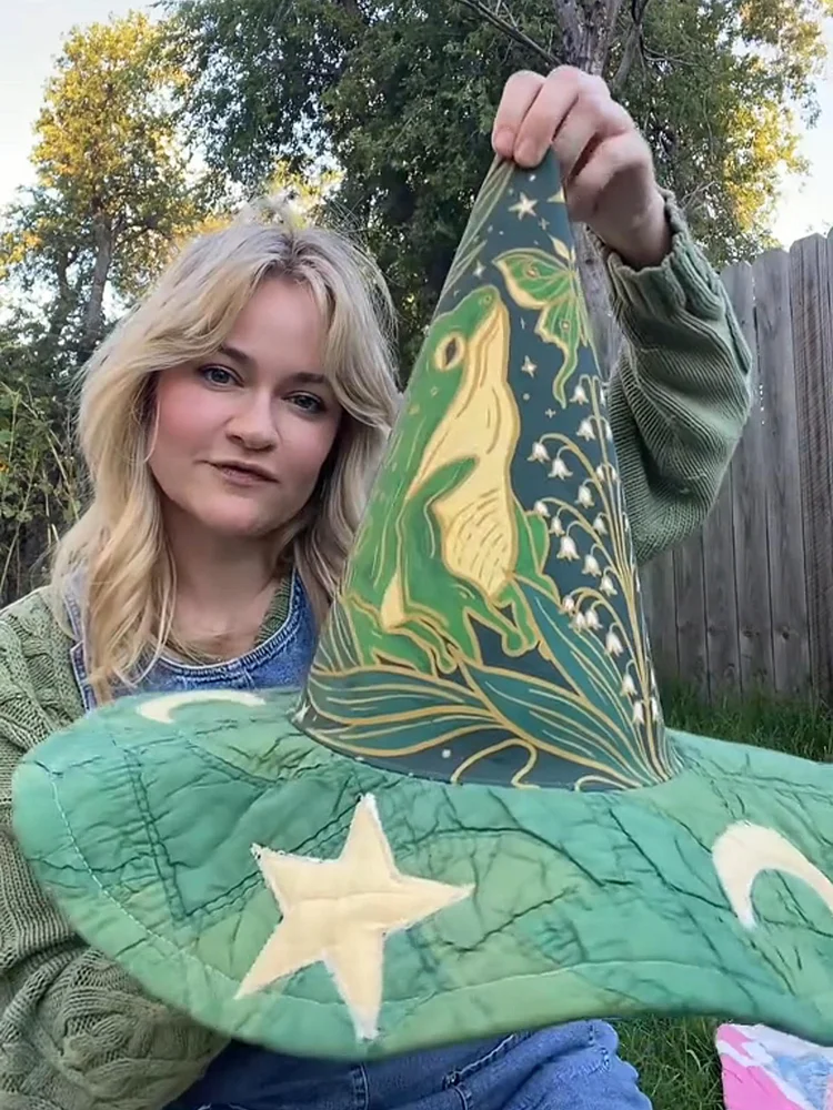 🔥The Quilted Witch Hat | Handcrafted Folk Art Hat 