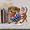 Independence Day Acrylic Diamond Painting Tabletop Ornaments Kit (Dachshund)