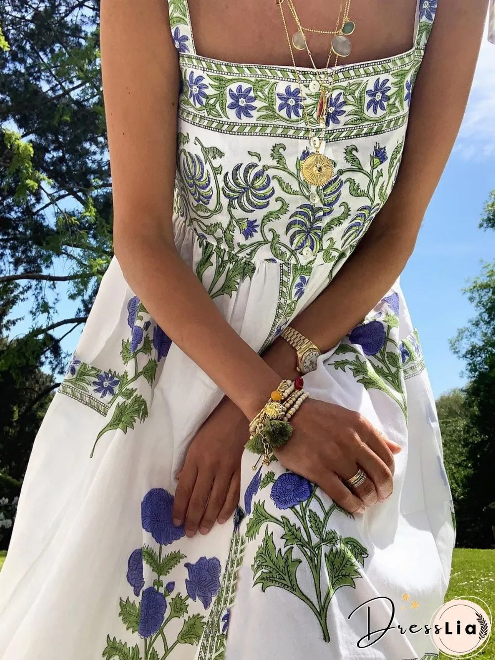 Sleeveless Plus Size Printed Dress