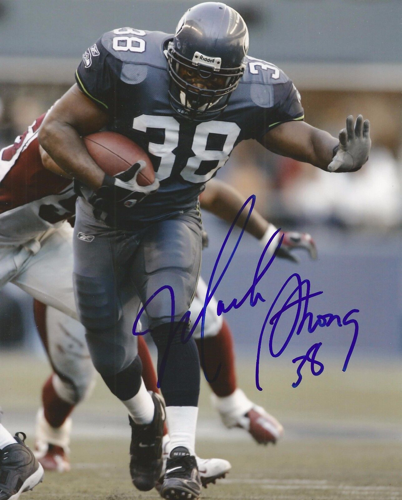 MACK STRONG SIGNED SEATTLE SEAHAWKS 8x10 Photo Poster painting - #2 with PROOF