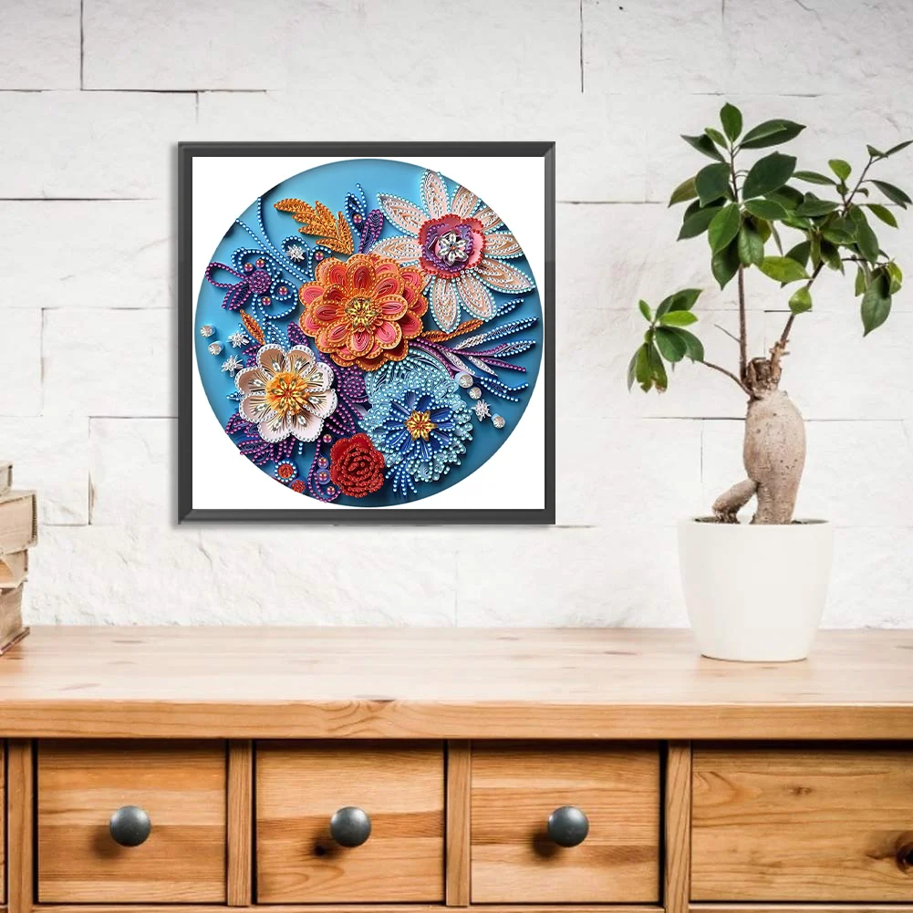 Diamond Painting - Partial Special Shaped Drill - Flower(Canvas|30*30cm)