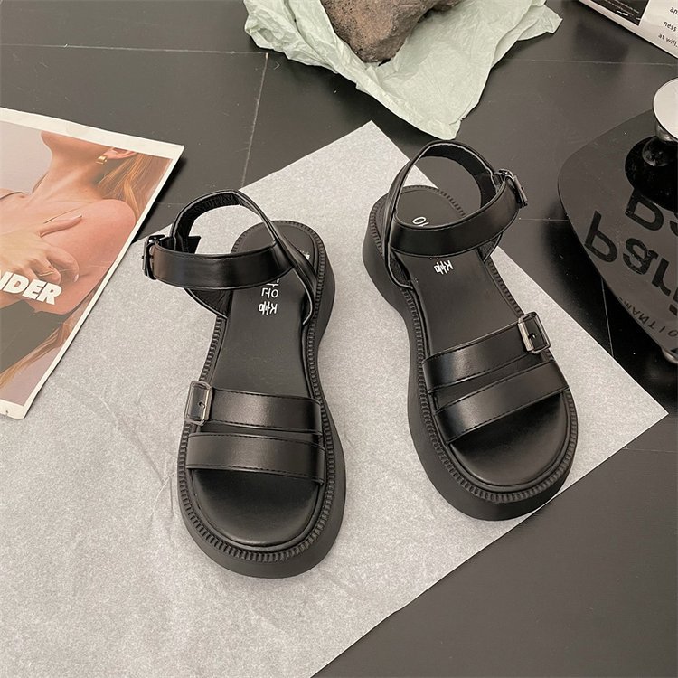 Sandales à l'offre elles compensées pour femmes, chaussures plates décontractées, ouvertes, style gladiateur, été 2025