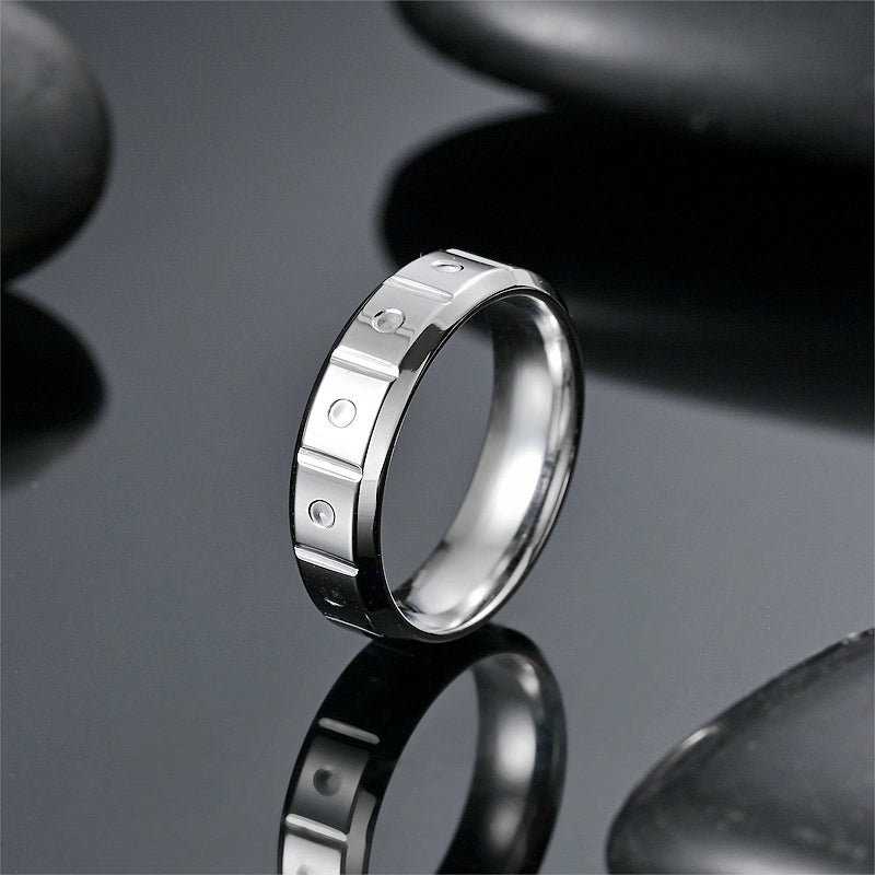 Titanium Steel 18K Gold Plated Casual Hip-Hop Plating Solid Color Rings