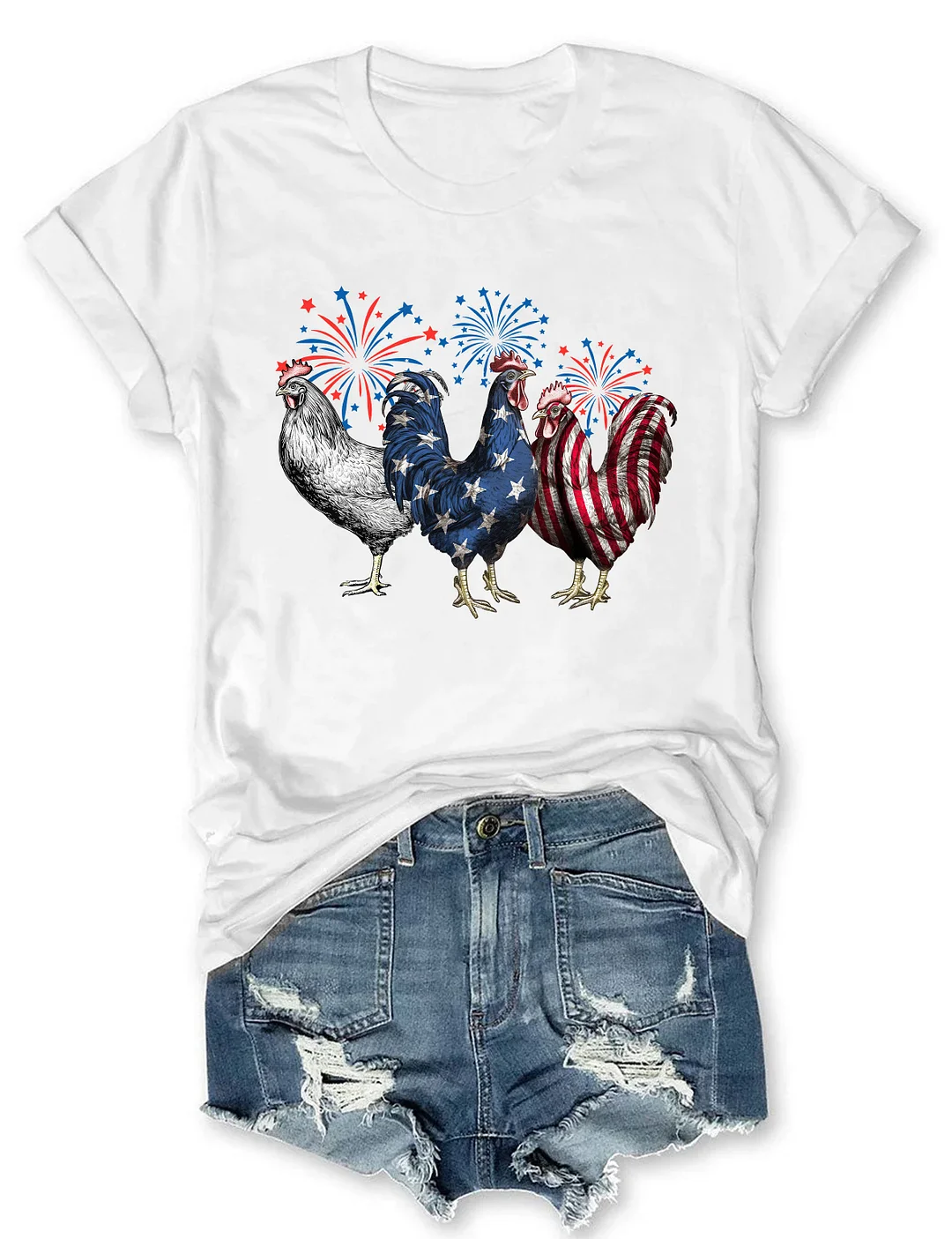 Patriotic USA Chicken 4th Of July T-shirt