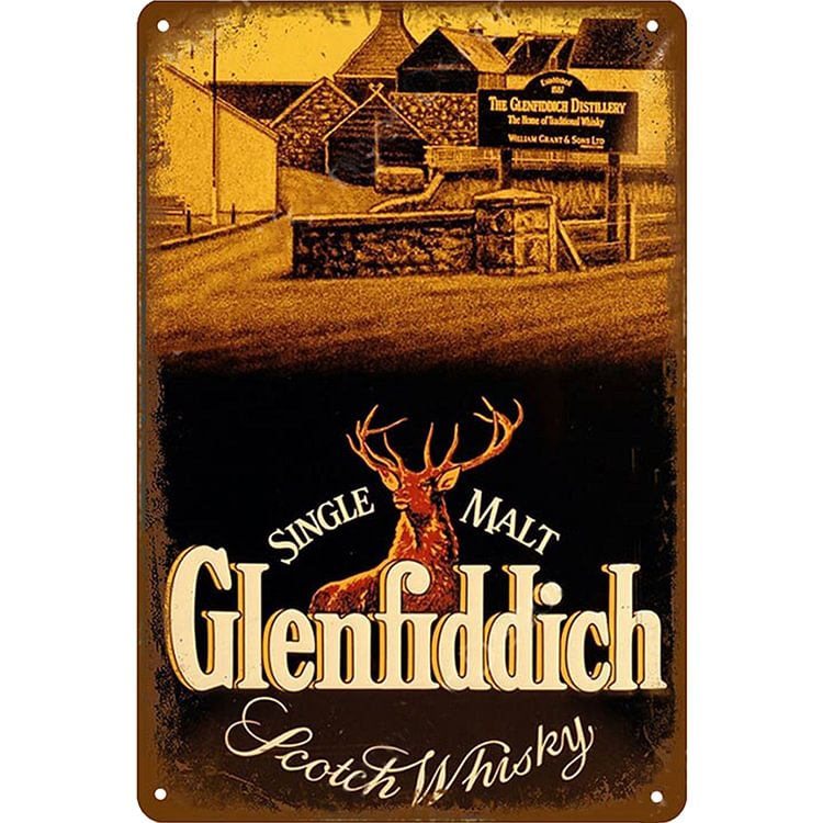 Bière Glenfidditch - Enseigne Vintage Métallique/Enseignes en bois - 20*30cm/30*40cm