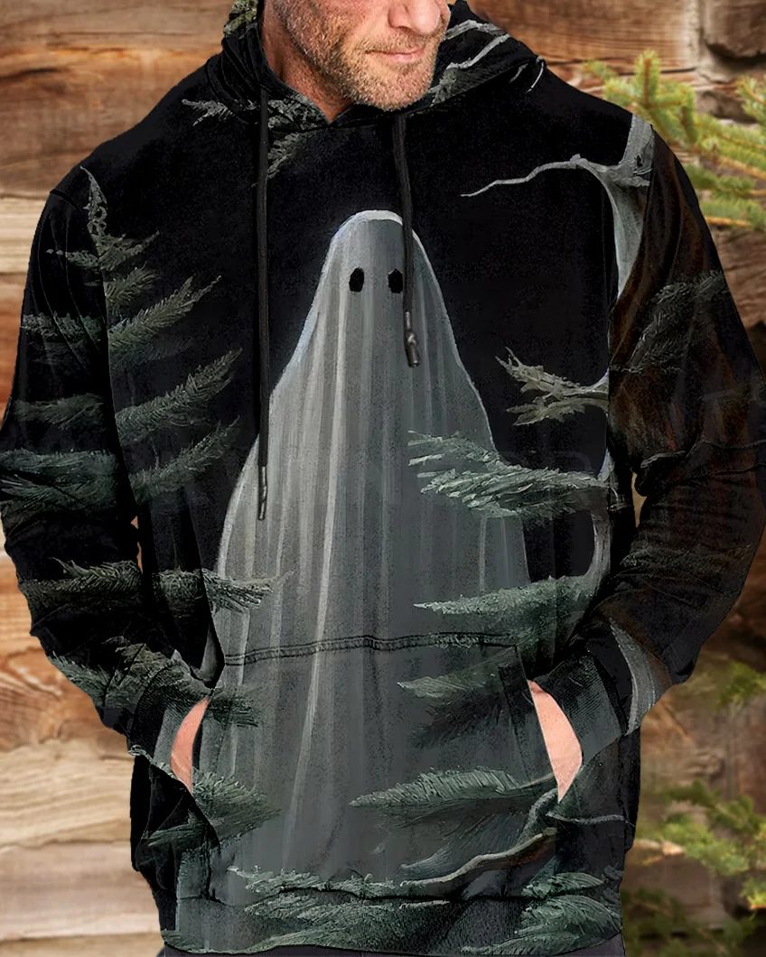 Suitmens Men's Halloween Ghost Hoodie 00435