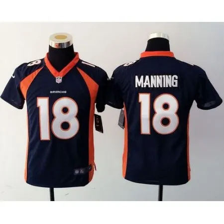Broncos #18 Peyton Manning Blue Alternate Youth Stitched NFL Elite Jersey