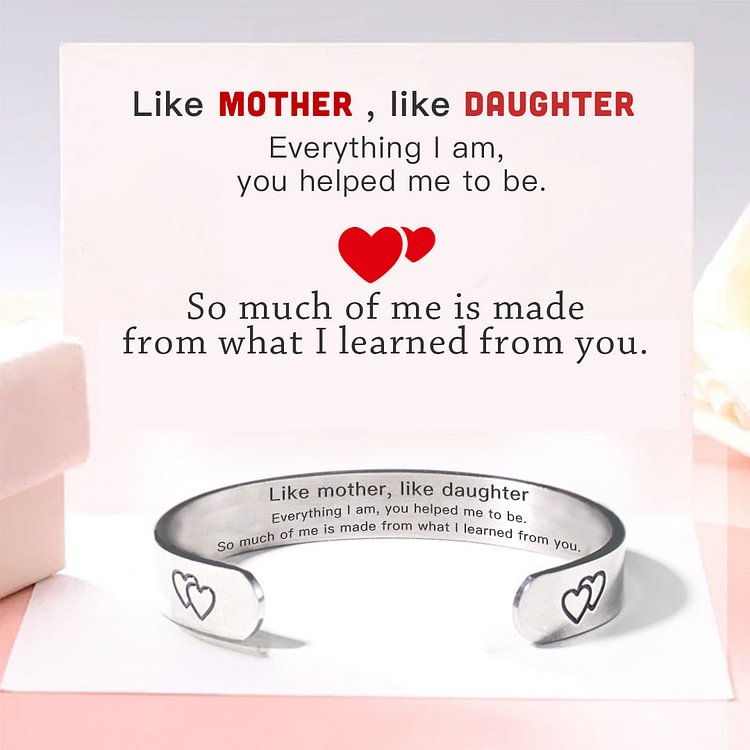 For Daughter - Like Mother, Like Daughter Double Heart Bracelet