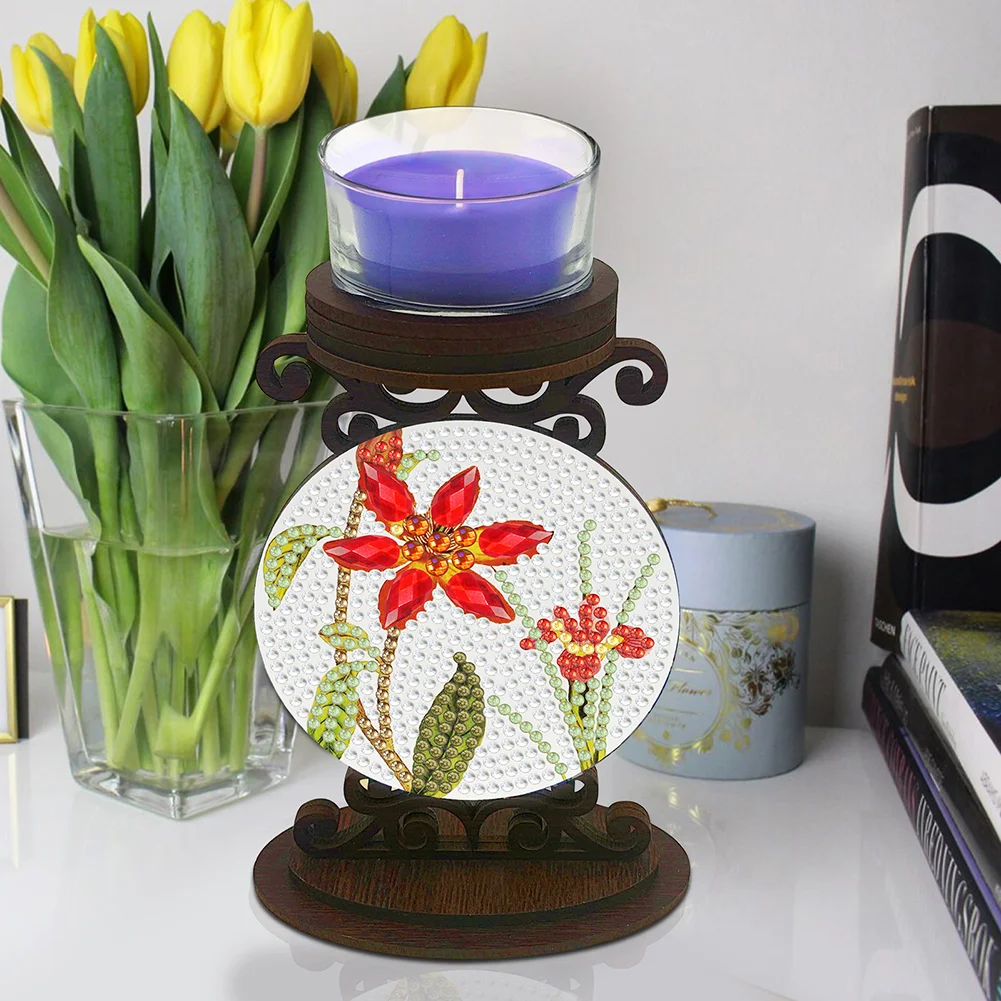 DIY Flower Diamond Painting Candle Holder Ornaments Aromatherapy Candle Holder