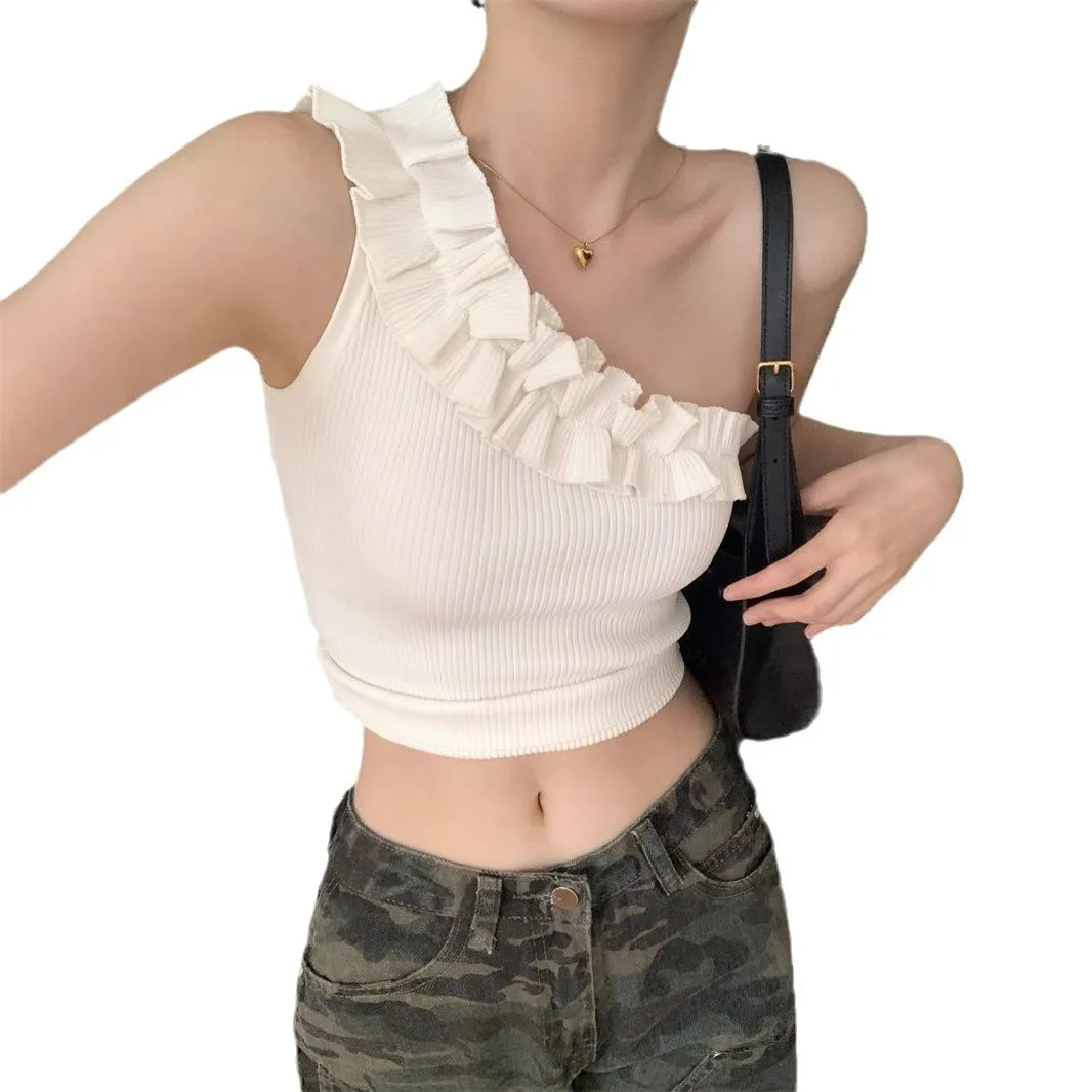 Uveng Uveng New Lace Small Fresh Sleeveless Sleeveless Sleeve Sling Vest Women Wearing Pure Hot Girl Sexy Tset