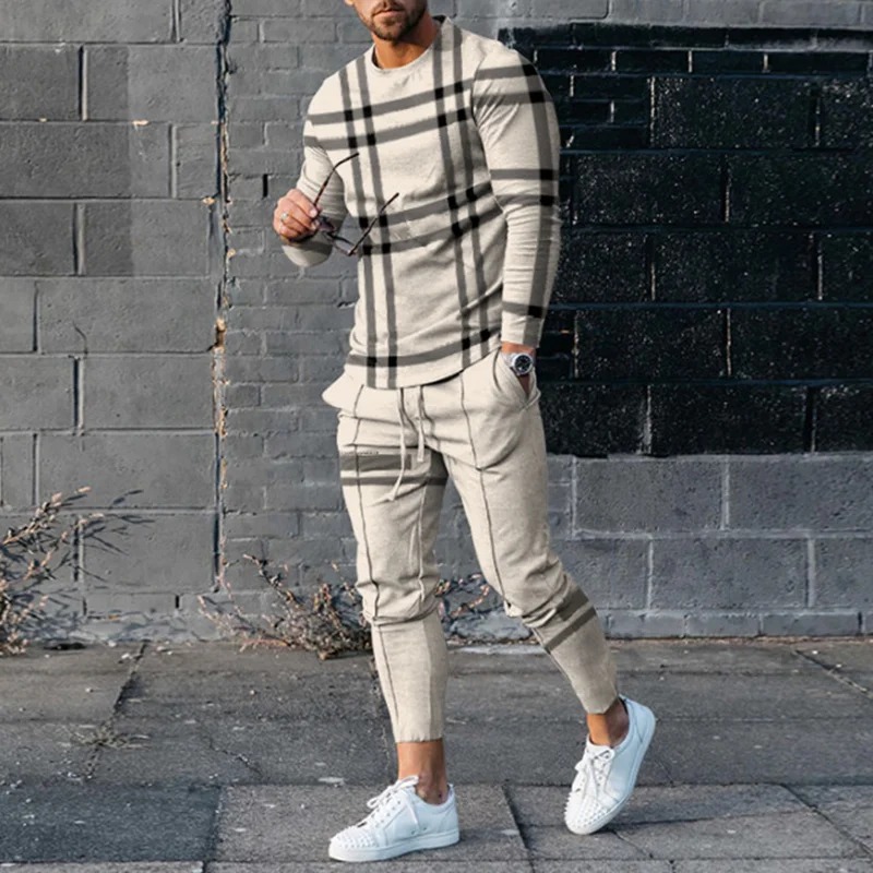 Men's Fashion Short Sleeve T-Shirt And Pants Co-Ord