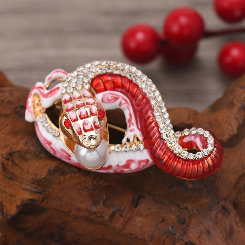 Elegant Pin Snake Alloy Inlay Rhinestones Women’s Brooches 1 Piece