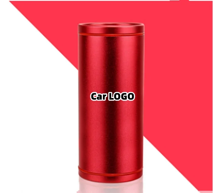 High-end car logo metal cylinder tissue box