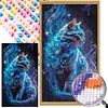 (40*70cm)Starry Night Cat - Round Partial AB Drill Diamond Painting