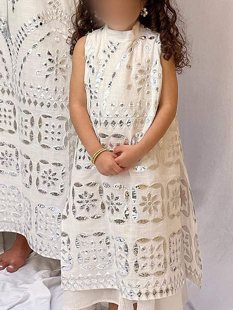 Children's Ethnic Print Sleeveless Dress