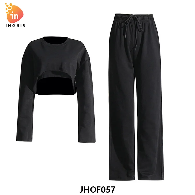 Women's Hoodies Sweatshirts Hoodies Oversized Crew Neck Blank Hoodies High Quality Cropped Sweatshirts-JHOF057