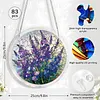 (18.5cm)DIY Acrylic Jigsaw Puzzle Window Hanging with Hanging Chain DIY Stained Glass Decoration Round Window Puzzle Decor for DIY Craft Project (Stained Glass Flower)
