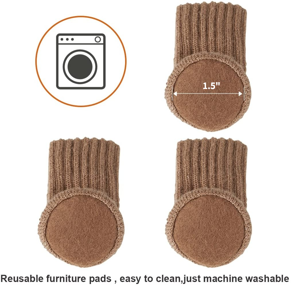 Letclo™ 24pcs Furniture Pads High Elastic Floor Protectors Chair Leg Feet Socks Covers Furniture Caps Set letclo Letclo