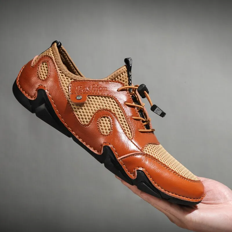 2021 New Summer Men's Casual Shoes Mesh Breathable Men's Sneakers Outdoor Platform Shoes Lightweight Men's Moccasins Loafers