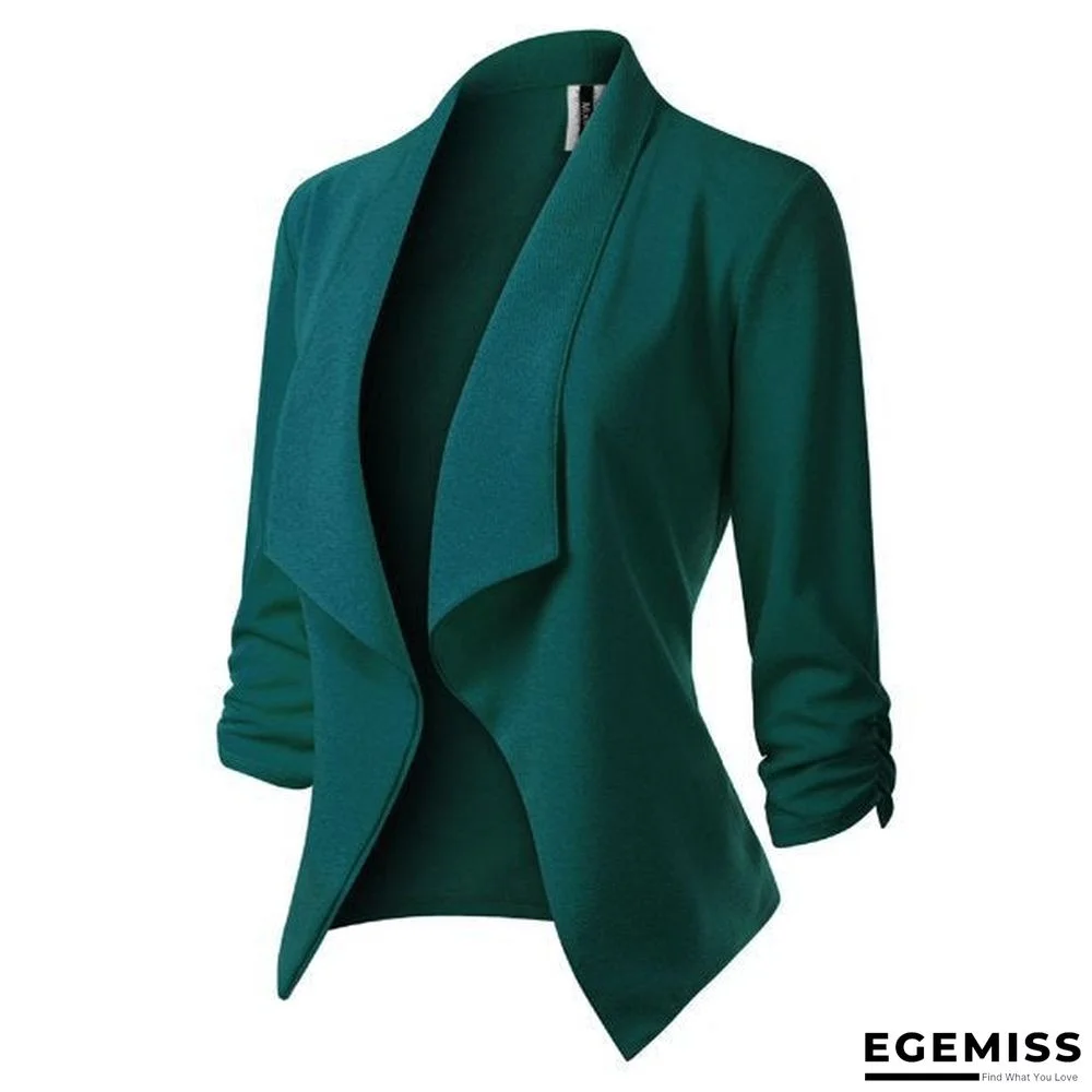 Slim Fitting Long Sleeve Solid Color Printing Fashion Small Suit Jacket Women | EGEMISS