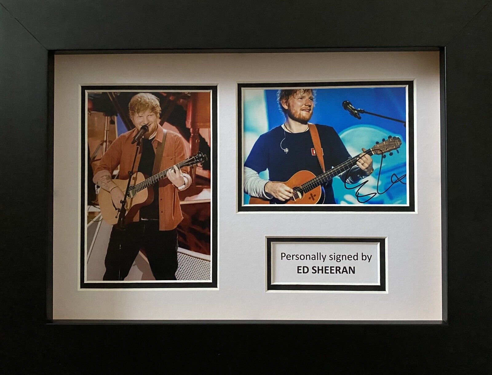 Ed Sheeran Genuine Hand Signed Photo Poster painting In A4 Frame Display