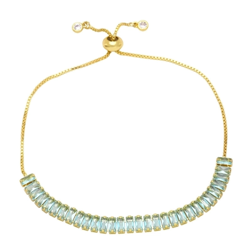 Fashion Simple Colorful Zircon Inlaid Copper Bracelet