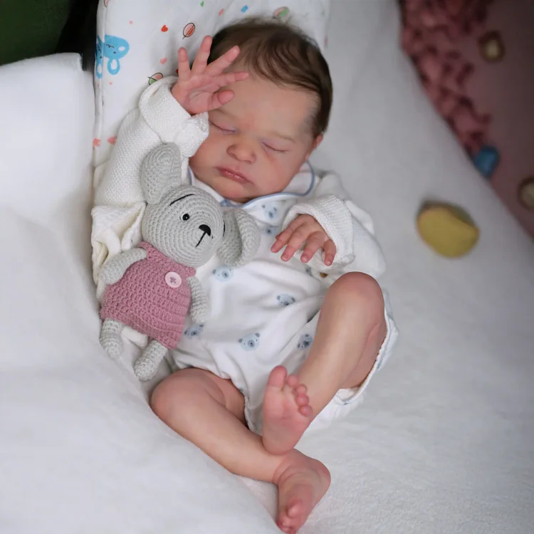  20" Real Looking Lifelike Sleeping Reborn Baby Girl Doll Laora Set with Heartbeat💖 & Sound🔊 - Reborndollsshop®-Reborndollsshop®