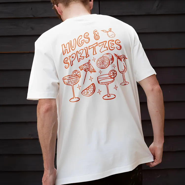 Hugs & Spritzes  Printed Men's T-shirt