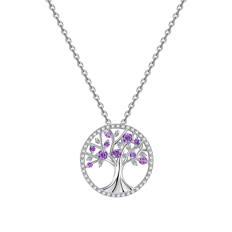 For Mother - A Mother Is the Family Root Circle Tree of Life Birthstone Custom Necklace